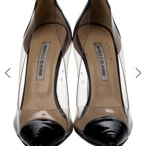 Manolo Blahnik Black and Transparent Heels